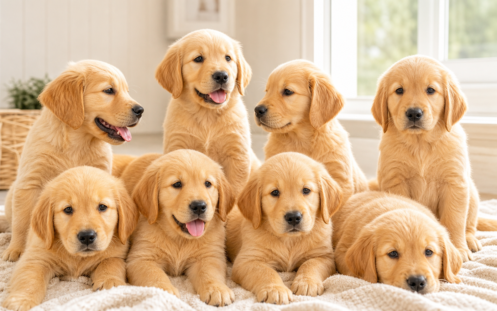 Litter of Golden Retriever puppies