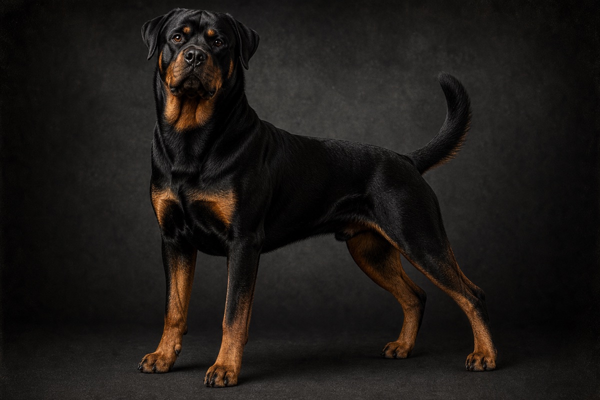 Rottweiler portrait from The Dog Museum